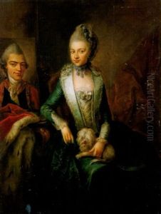 Herzogin Friederike Von Meckelenburg-strelitz Neben Dem Bildnis Ihres Gemahls