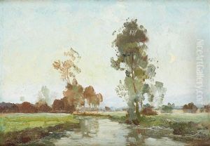 Lever De Lune Sur La Riviere by Paul Mathieu