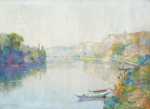 Barques Sur La Meuse by Paul Mathieu