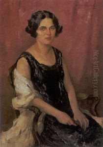 Portrait Einer Sitzenden Dame