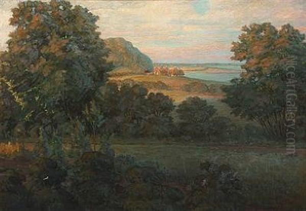 Landscape With A Forest And A Small Fishing Village On The Coast - view 1