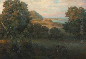 Landscape With A Forest And A Small Fishing Village On The Coast by Carl Mathorne