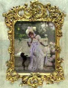 Elegant Ladies With Their Dogs (pair) Elegant Ladies With Their Dogs (pair)