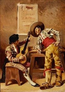 A Bullfighter And A Guitarist In A Tap Room In Seville