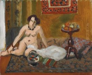 Nu Accroupi Devant Un Aquarium (nu Aux Poissons Rouges) by Henri Matisse
