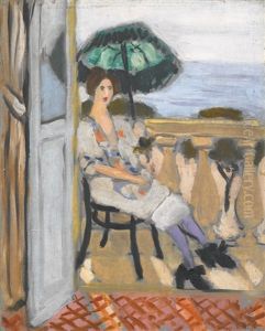 Femme A L'ombrelle Verte