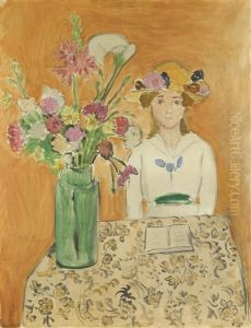 La Fille En Blanc Et Le Bouquet by Henri Matisse