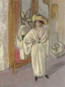 Femme En Blanc Debout Devant Une Glace by Henri Matisse