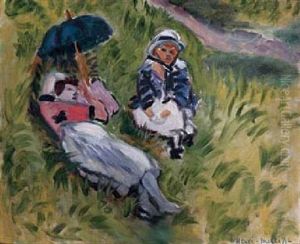 Deux Figures Dans Un Paysage