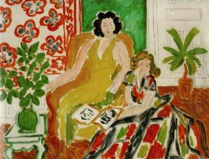 Robe Jaune Et Robe Arlequin (nezy Et Lydia) by Henri Matisse