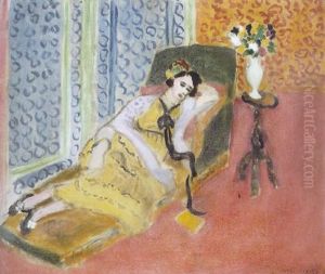 Jeune Fille Sur Un Divan, Ruban Noir by Henri Matisse