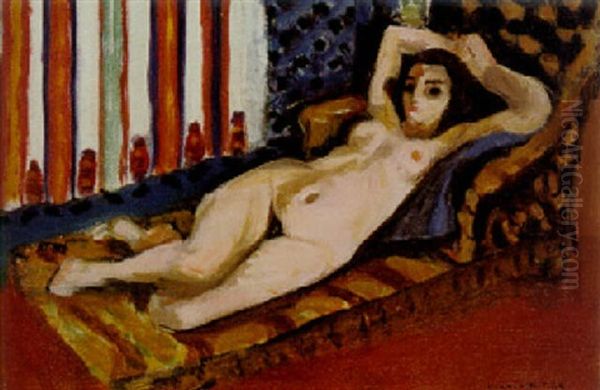 Nu Au Canape: Harmonie En Rouge - view 1
