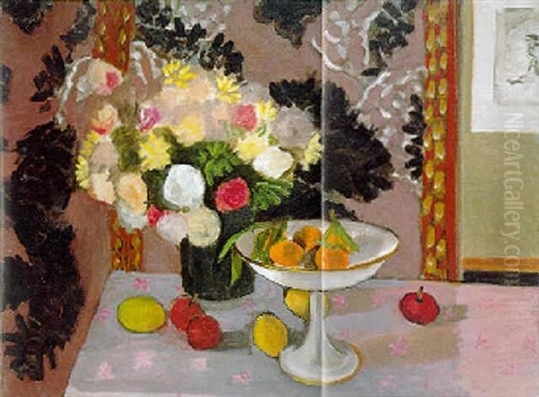 Nature Morte, Bouquet Et Compotier - view 1