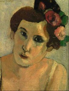 Tete De Femmme, Fleurs Dans Le Cheveux