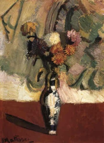 Chrysanthemes Dans Un Vase De Chine - view 1