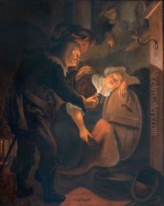 La Cave / In De Wijnkelder by Bartholomeus Maton