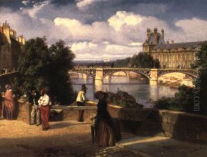 Paris - L'ancien Pont Du Carroussel by Louis Nicolas Matout