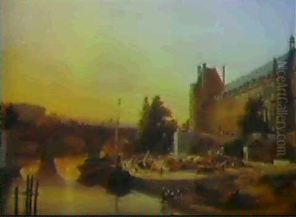 Vue De La Monnaie, Et Du Pont-neuf & Vue De La  Galerie Du Bord De L'eau Et Du Pont Royal - view 1