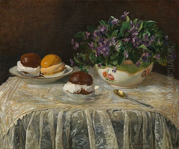 Still Life With Viola And Sweets - view 1