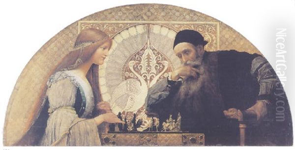 Leonardo Da Vinci Playing Chess With His Muse - view 1