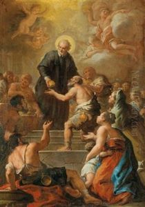 Charity Of Saint Vincent De Paul by Paolo de Matteis