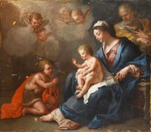 The Holy Family With The Infant Saint John The Baptist And Attendant Putti by Paolo de Matteis