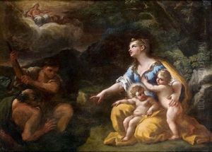 Latone Transformant Les Paysans De Lycie En Grenouille by Paolo de Matteis