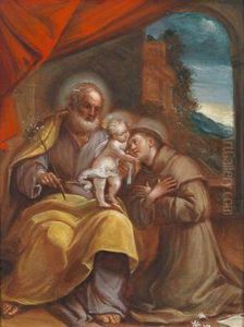 Der Hl. Joseph Mit Dem Jesuskind Und Dem Hl. Antonius Von Padua