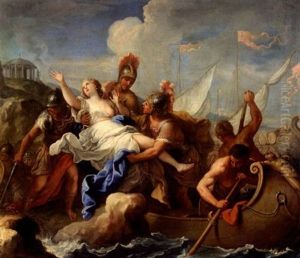 L'enlevement D'helene (+ L'enlevement Des Sabines; Pair) by Paolo de Matteis