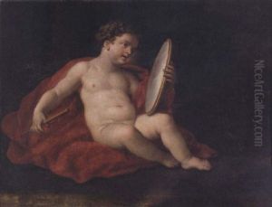 A Child Holding A Mirror And A Flute (an Allegory?) by Paolo de Matteis