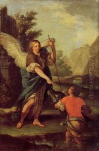 L'acangelo Raffaele E Il Giovane Tobia by Paolo de Matteis