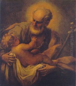 St. Joseph Holding The Infant Christ by Paolo de Matteis