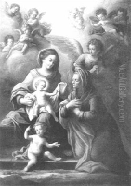 Madonna Con Bambino, Con San Giovannino E Sant'anna - view 1