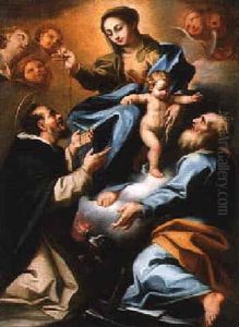 The Madonna And Child Appearing To Saints Dominic And Eligius The Madonna And Child Appearing To Saints Dominic And Eligius