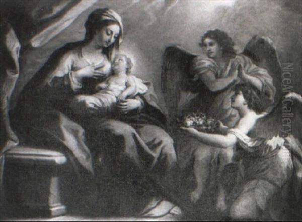 The Madonna And Child With Adoring Angels - view 1
