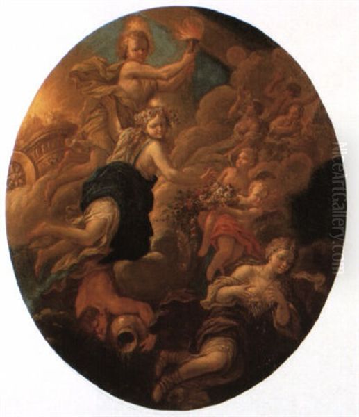 Apollo, Flora, Juno And Other Classical Deities In The Heavens - view 1