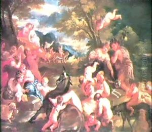 Bacchus With Ariadne In His Chariot Before The Drunken Silenus by Paolo de Matteis