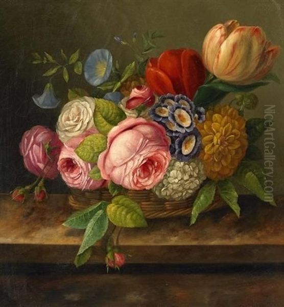 Stillleben Mit Einem Blumenkorb - view 1