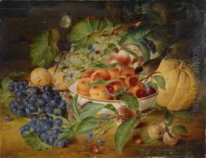 Fruchtestillleben Mit Trauben, Pfirsich Und Kurbis