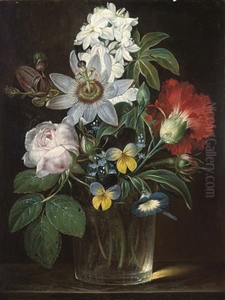 Roses, A Carnation, And Forget-me-nots - view 1