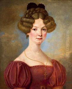 Madchenportrat by Andreas Theodor Mattenheimer