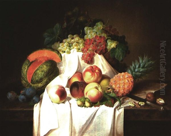 Obststilleben Auf Marmorgesims - view 1