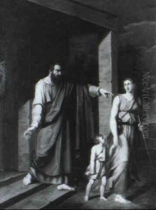 Die Verstossung Hagars (1. Moses 21, 9-21) by Karl Mattenheimer