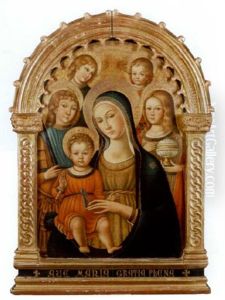 The Madonna And Child With Saint Paul And Saint Mary Magdalene And Angels by Matteo Di Giovanni Di Bartolo
