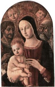 Virgin And Childlwith Saints John And Jerome by Matteo Di Giovanni Di Bartolo