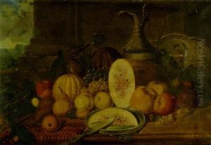 Still Life With An Ewer, Melons, Apples And Other Fruit by Tompkins Harrison Matteson