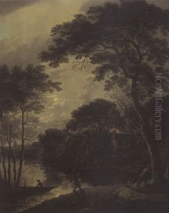 Mondlandschaft Mit Fischern by Cornelis Matteus