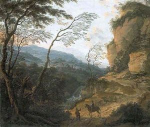Bergige Landschaft Mit Personenstaffage by Cornelis Matteus