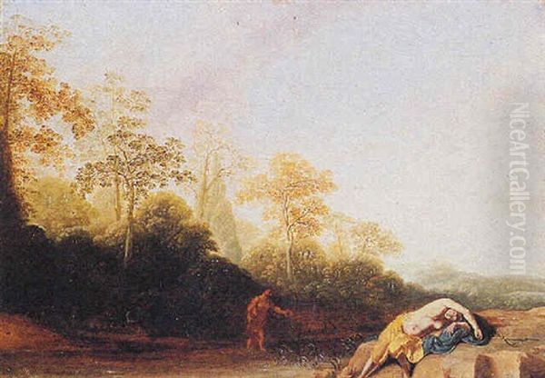 A Wooded River Landscape With Diana Resting - view 1