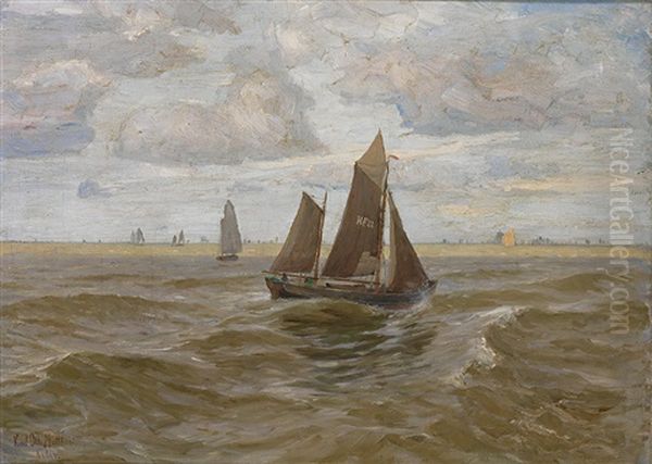 Uferstuck Mit Segelbooten - view 1